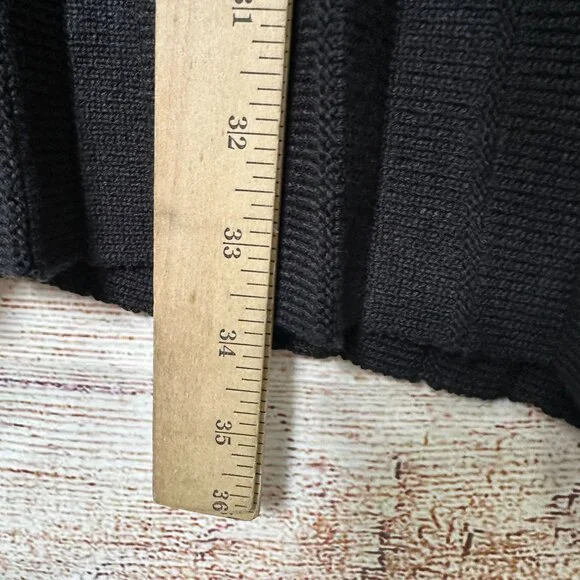 Pomander Place Womens Size S Black Ribbed Knit Sweater Adi Dress Long Sleeve - Picture 9 of 12
